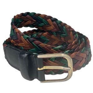 Maus & Hoffman Inc Braided Leather Belt Unisex Size 36 Multicolor Made In Italy